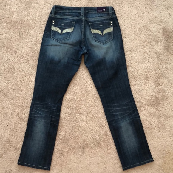 Vigoss Gold Glitter Straight Leg Ankle Jeans - Picture 2 of 7